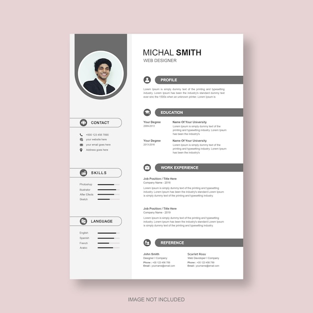 Modèle de CV professionnel propre et moderne
