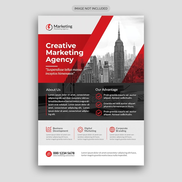 Modèle de dépliant d'agence de marketing numérique moderne de PSD