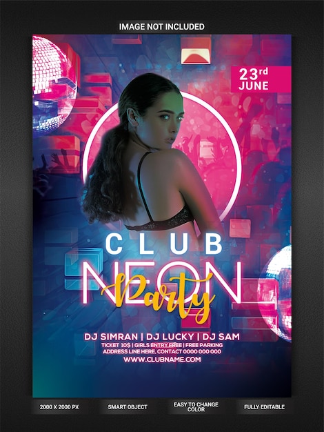 PSD modèle de dépliant de fête de club