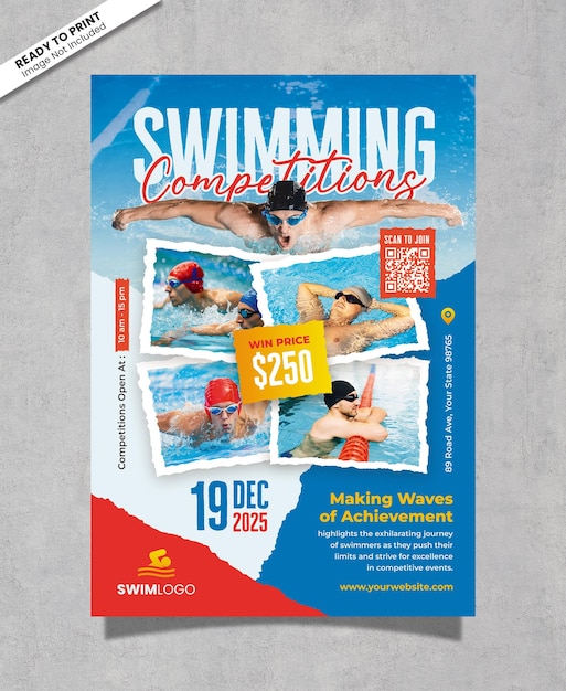 modèle de dépliant de natation 02