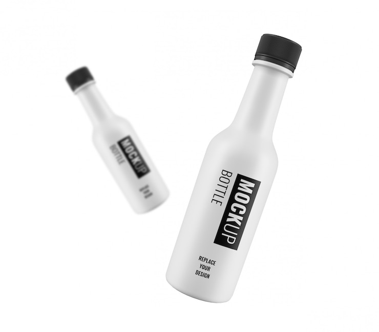 PSD modèle de dépliant pour bouteilles blanches