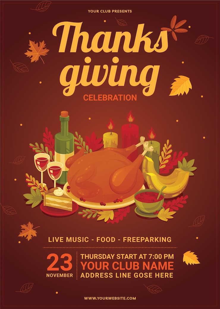 PSD modèle de dépliant de thanksgiving