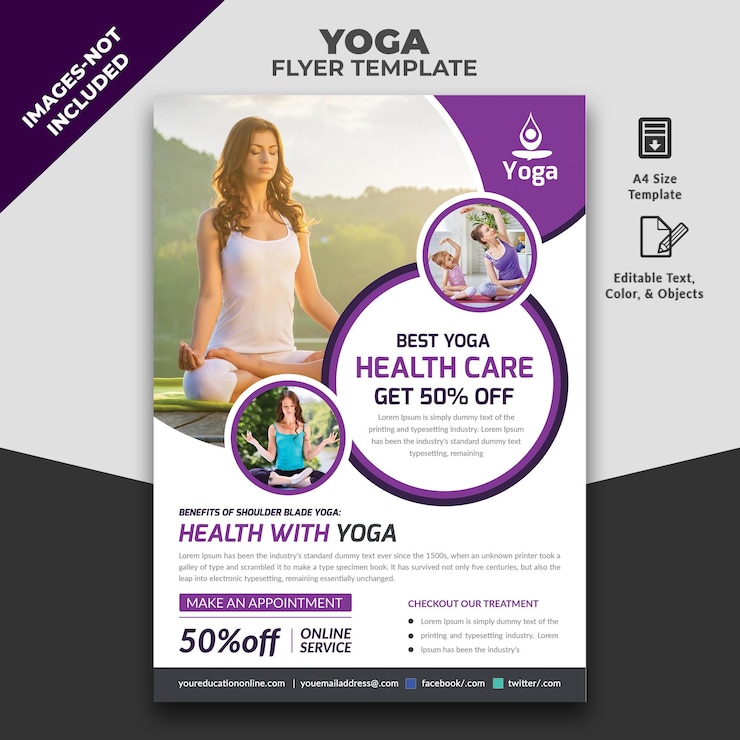 PSD modèle de dépliant de yoga
