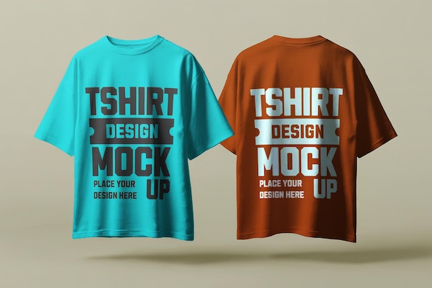 Modèle de design de T-shirt avec vue avant et arrière