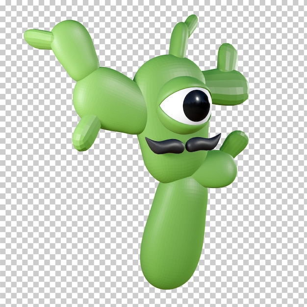 Modèle De Dessin Animé Cactus De Rendu 3d