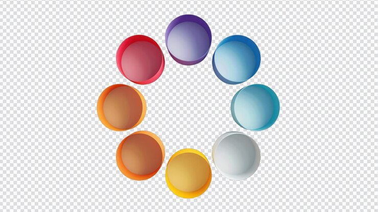 PSD modèle de diagramme circulaire comprenant huit éléments pour la communication et la présentation visuelles