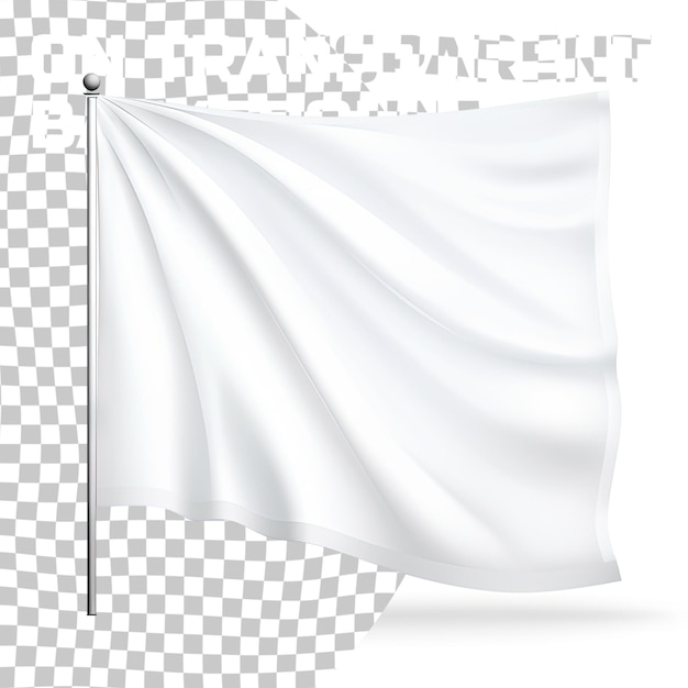 PSD modèle de drapeau blanc transparent isolé sur un fond transparent