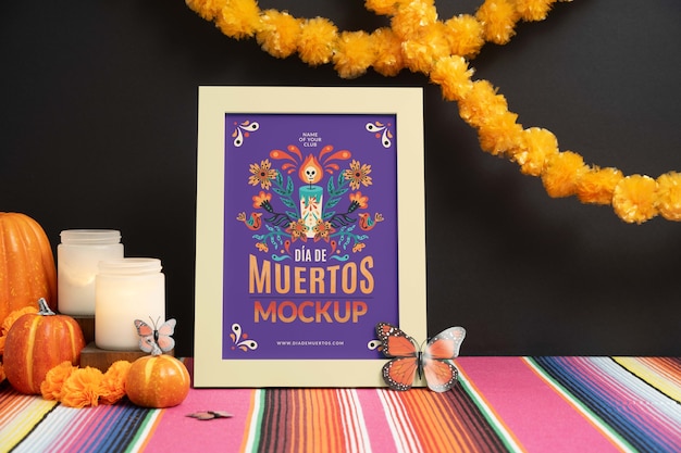 Modèle Du Cadre De Dia De Muertos