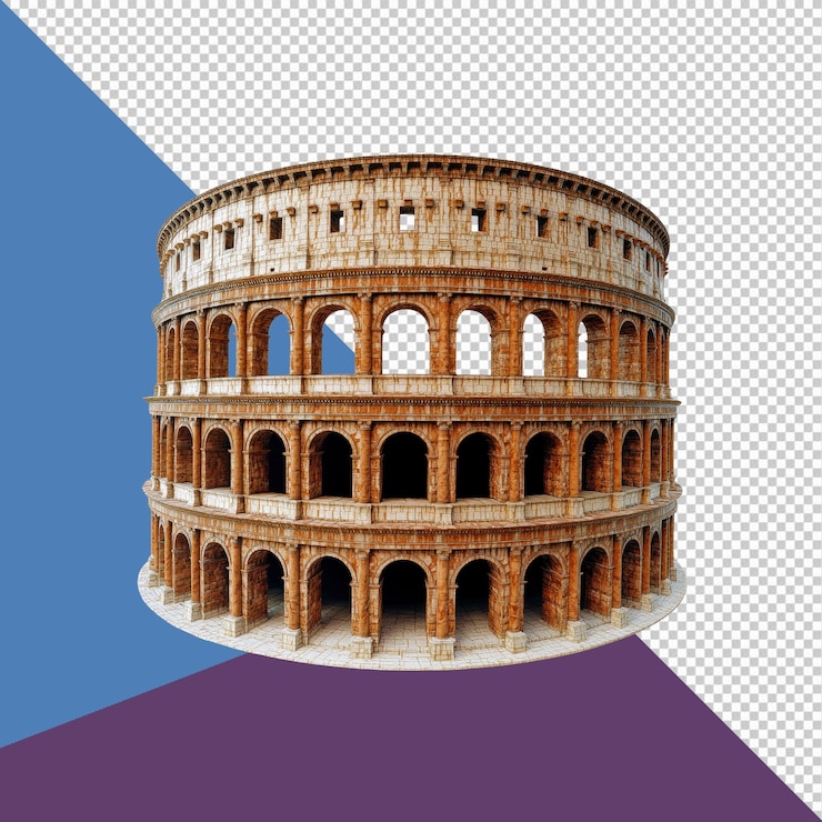 PSD modèle du colosseum réplique de l'amphithéâtre romain emblématique