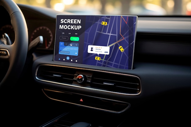 PSD modèle d'écran à l'intérieur d'une voiture