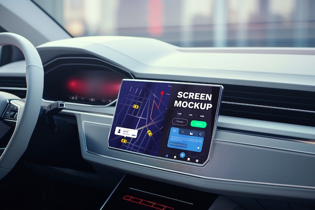 PSD modèle d'écran à l'intérieur d'une voiture