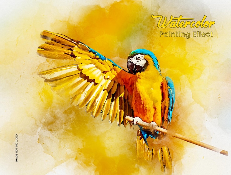 PSD modèle d'effet photo aquarelle splash