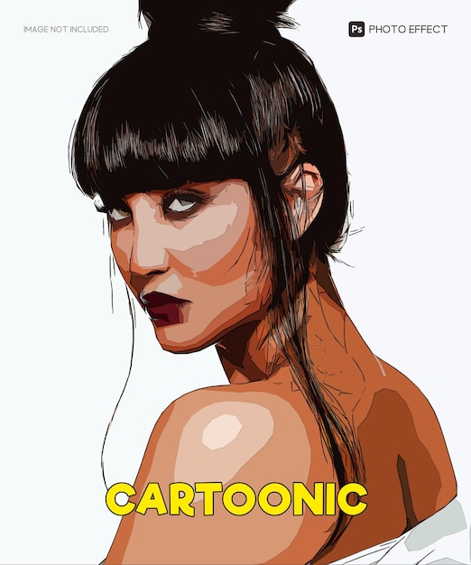 Modèle d'effet photo cartoonic vectoriel
