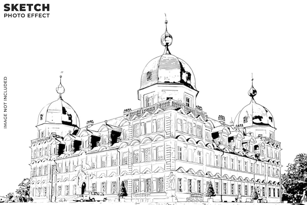 Modèle d'effet photo dessin à la main