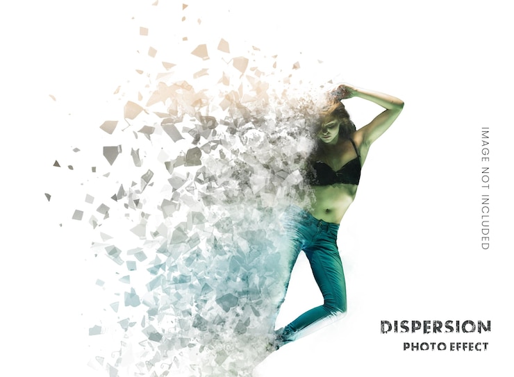 PSD modèle d'effet photo de dispersion psd