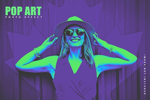 Modèle d'effet photo pop art PSD