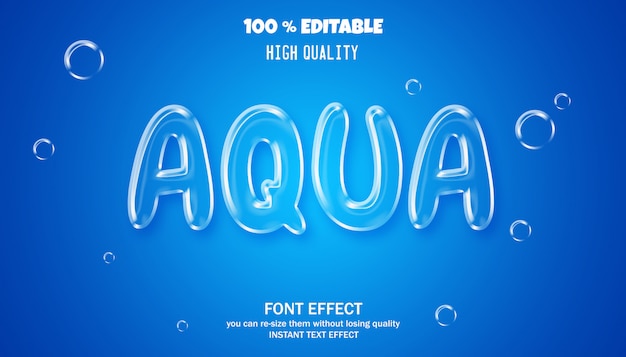 Modèle D'effet De Style De Police Aqua