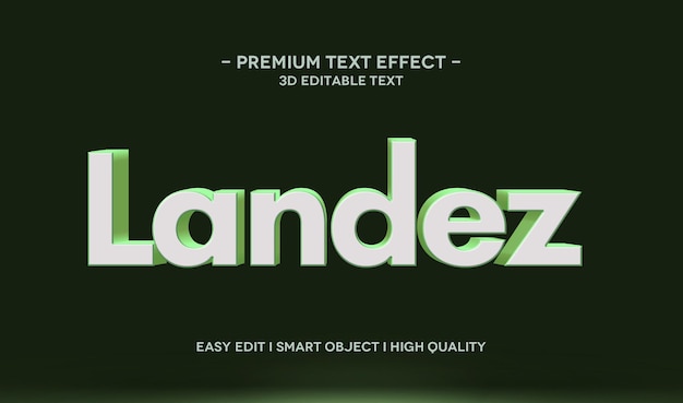 Modèle D'effet De Style De Texte 3d Landez