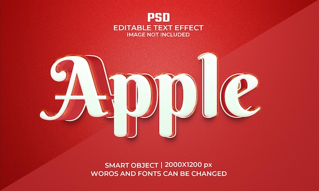 Modèle D'effet De Style De Texte Apple 3d