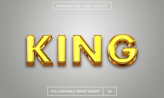 Modèle D'effet De Style De Texte King 3d Premium Psd