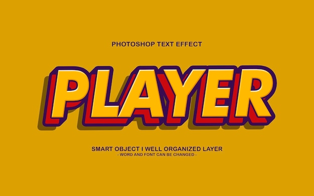 Modèle d'effet de style de texte de lecteur 3D modifiable