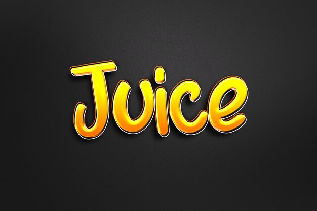 PSD modèle d'effet de style de texte orange 3d juice