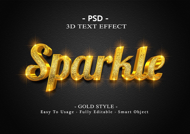 modèle d'effet de style de texte scintillant 3d