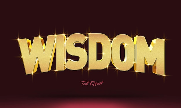 PSD modèle d'effet de style de texte wisdom 3d