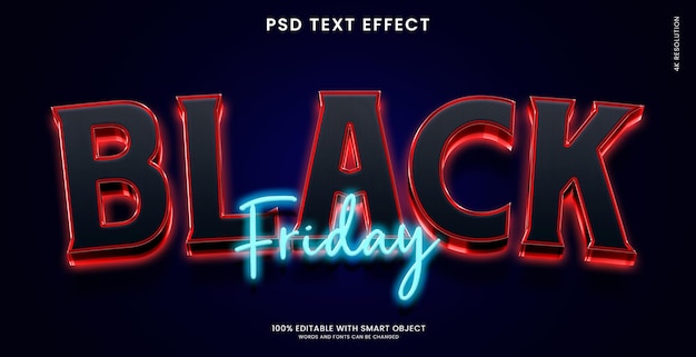 PSD modèle d'effet de texte 3d black friday