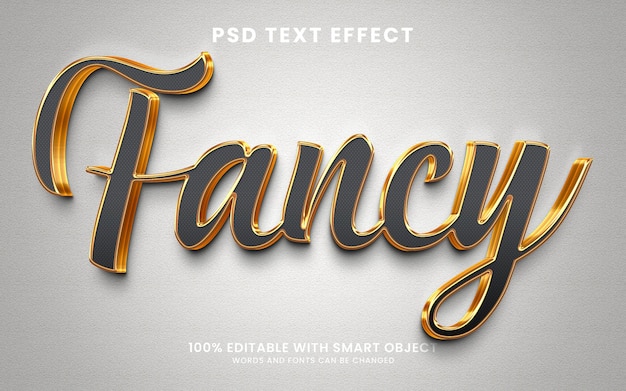 PSD modèle d'effet de texte 3d brillant brillant doré fantaisie