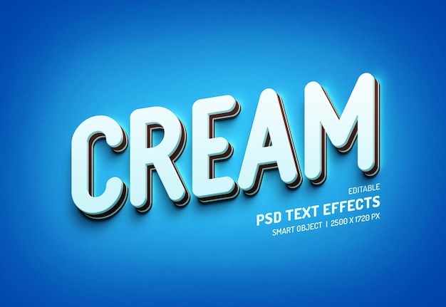 Modèle d'effet de texte 3D crème