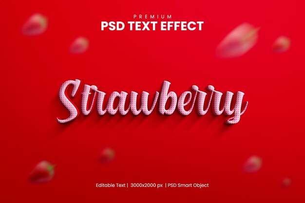 Modèle D'effet De Texte 3d Fraises