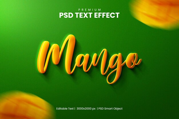 Modèle D'effet De Texte 3d Mangue