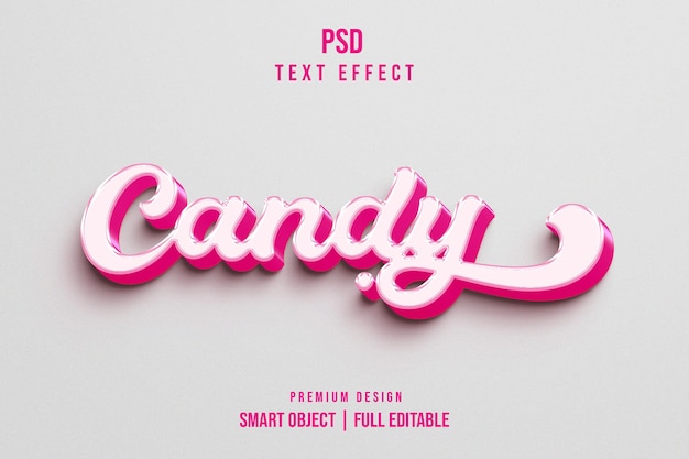 Modèle D'effet De Texte 3d Modifiable Candy