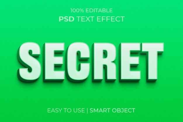 Modèle D'effet De Texte 3d Modifiable Secret