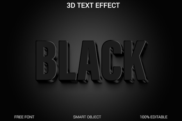 Modèle d'effet de texte 3D noir