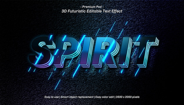 Modèle D'effet De Texte 3d Spirit