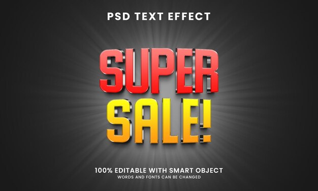 Modèle d'effet de texte 3d super vente