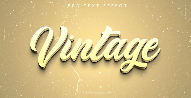 PSD modèle d'effet de texte 3d vintage