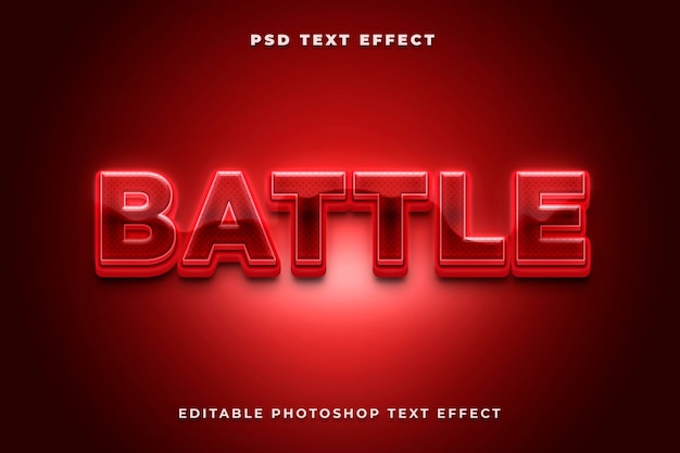 Modèle d'effet de texte batlle 3D avec couleur rouge