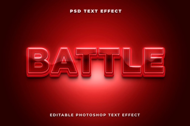 Modèle d'effet de texte batlle 3D avec couleur rouge