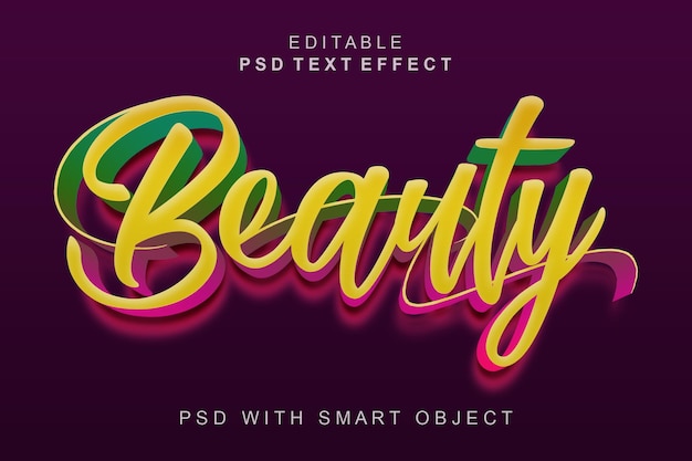 Modèle D'effet De Texte Beauté 3d