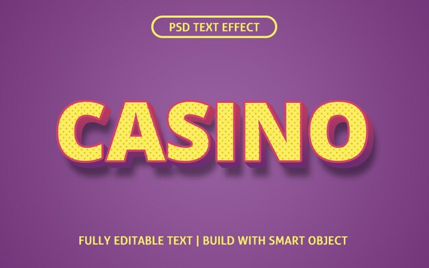 PSD modèle d'effet de texte de casino