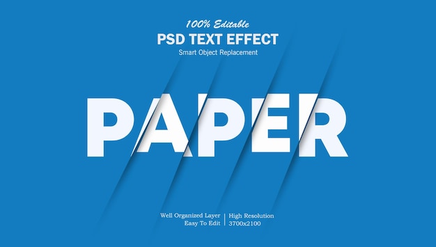 PSD modèle d'effet de texte découpé en papier