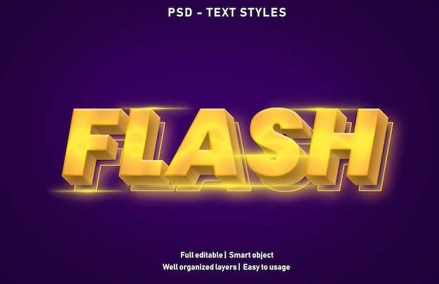 PSD modèle d'effet de texte flash