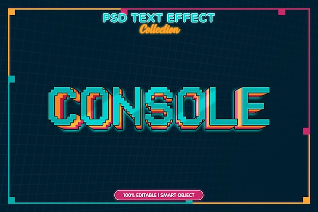 PSD modèle d'effet de texte de jeu de console