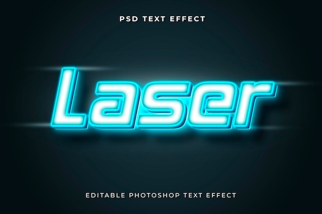 PSD modèle d'effet de texte laser 3d avec effet d'éclairage