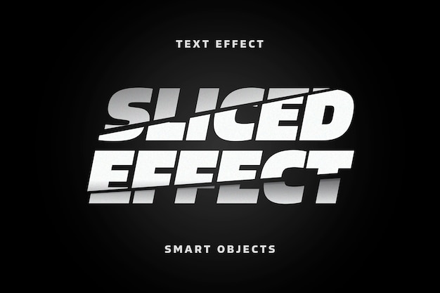 Modèle d'effet de texte de lettres en tranches