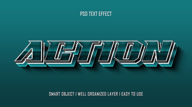 Modèle D'effet De Texte Modifiable D'action 3d