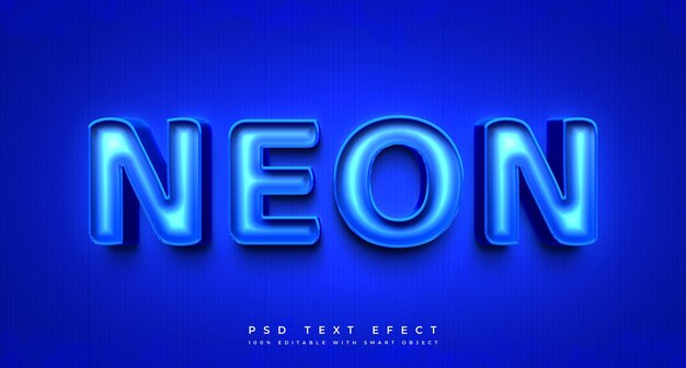 PSD modèle d'effet de texte modifiable néon 3d
